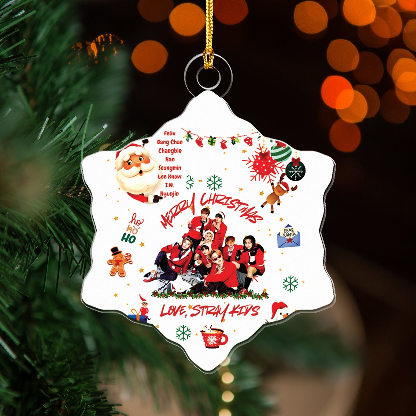 WAVESTEEᵀᴹ Merry Christmas Love, Love Stray Kids Ornament Acrylic