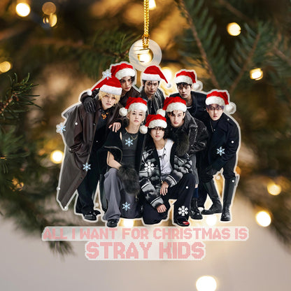 WAVESTEEᵀᴹ All I Want For Christmas Stray Kids Acrylic Ornament