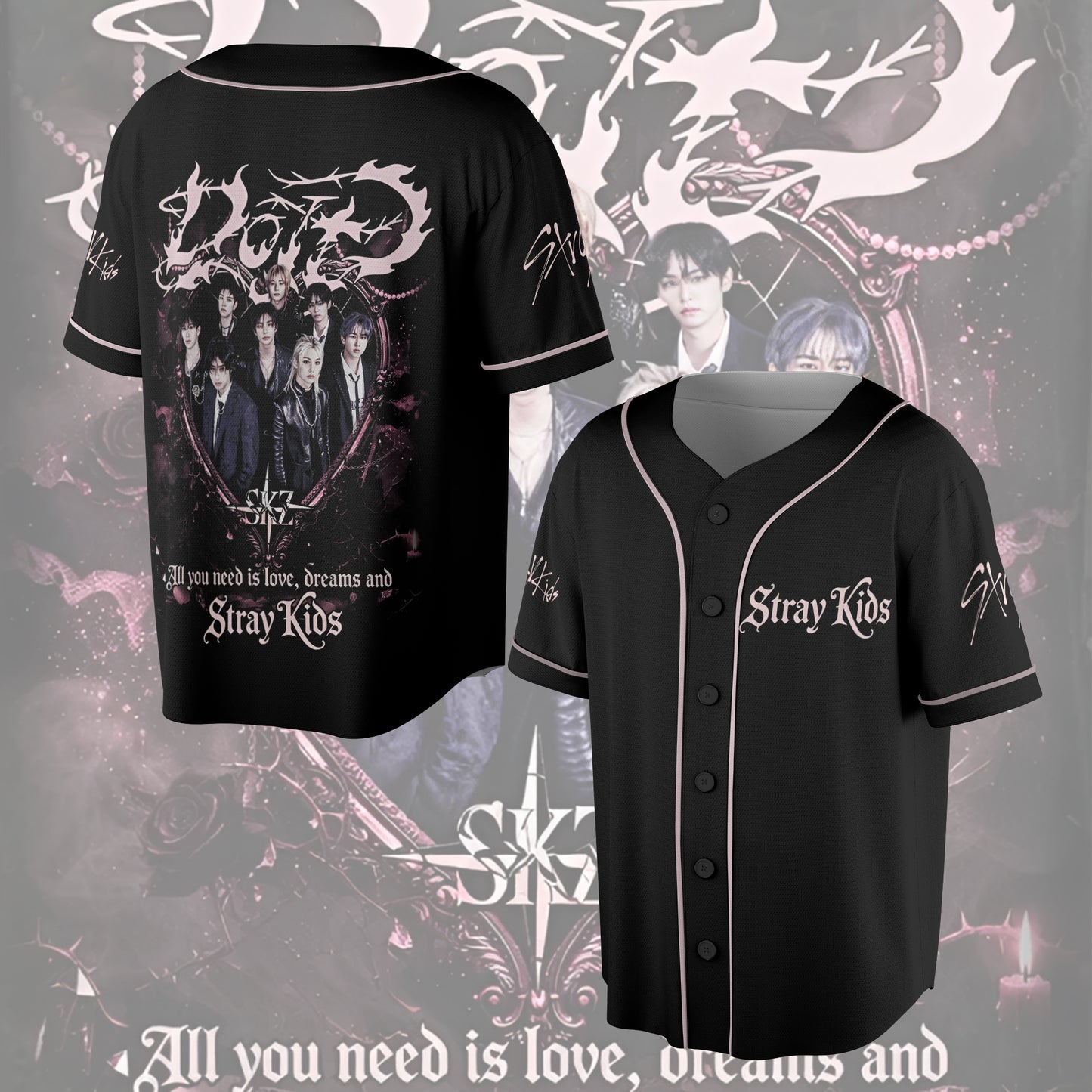 Stray Kids DOIT Dragon Baseball Jersey, Straykids DOIT Album Vintage Jersey, SKZ World Tour Baseball Jersey, Stray Kids Skz Retro Kpop Fan Gift