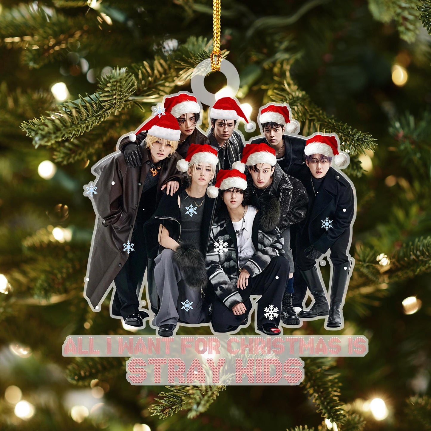 WAVESTEEᵀᴹ All I Want For Christmas Stray Kids Acrylic Ornament