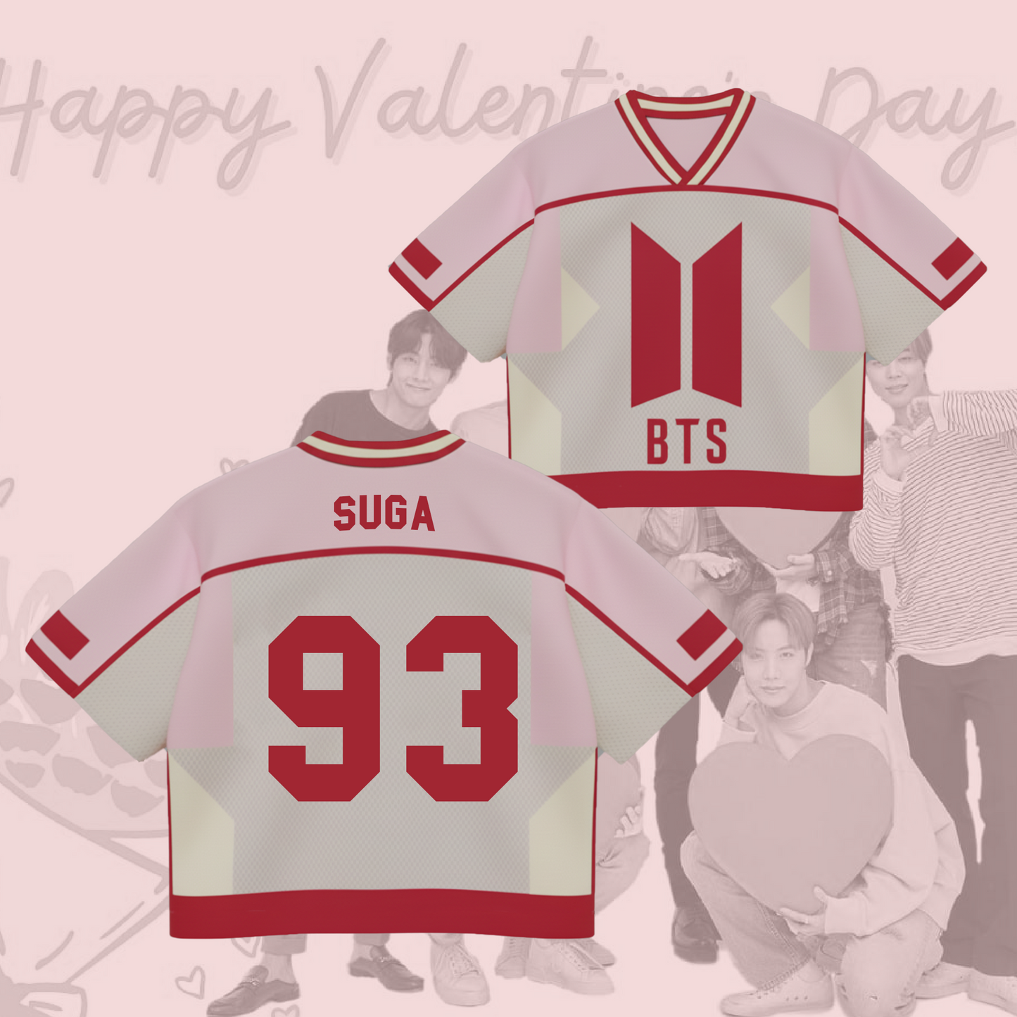 Happy Valentine Day Bts Mixed Mesh Jersey Gift For Army