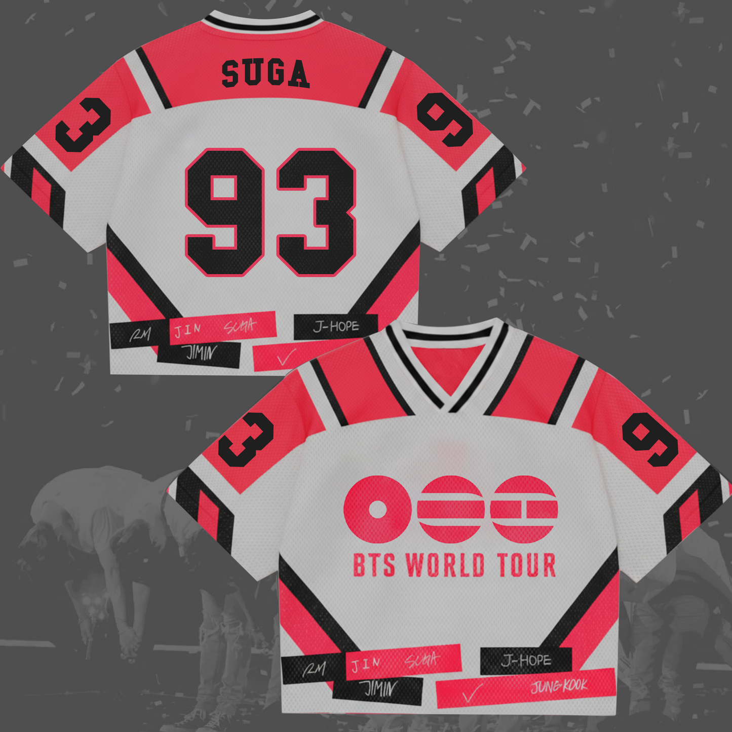 Critical Red Zone BTS World Tour Mixed Mesh Jersey Gifts