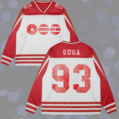 Glitter Red Wings Era BTS World Tour Splicing Long Sleeved Gifts For Lovers