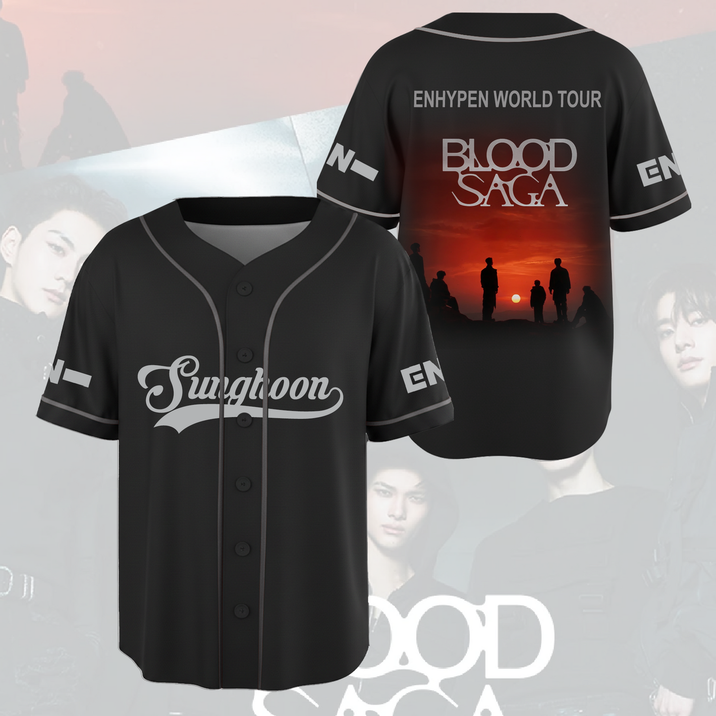 Enhypen Blood Saga World Tour Baseball Jersey Gift For Fans