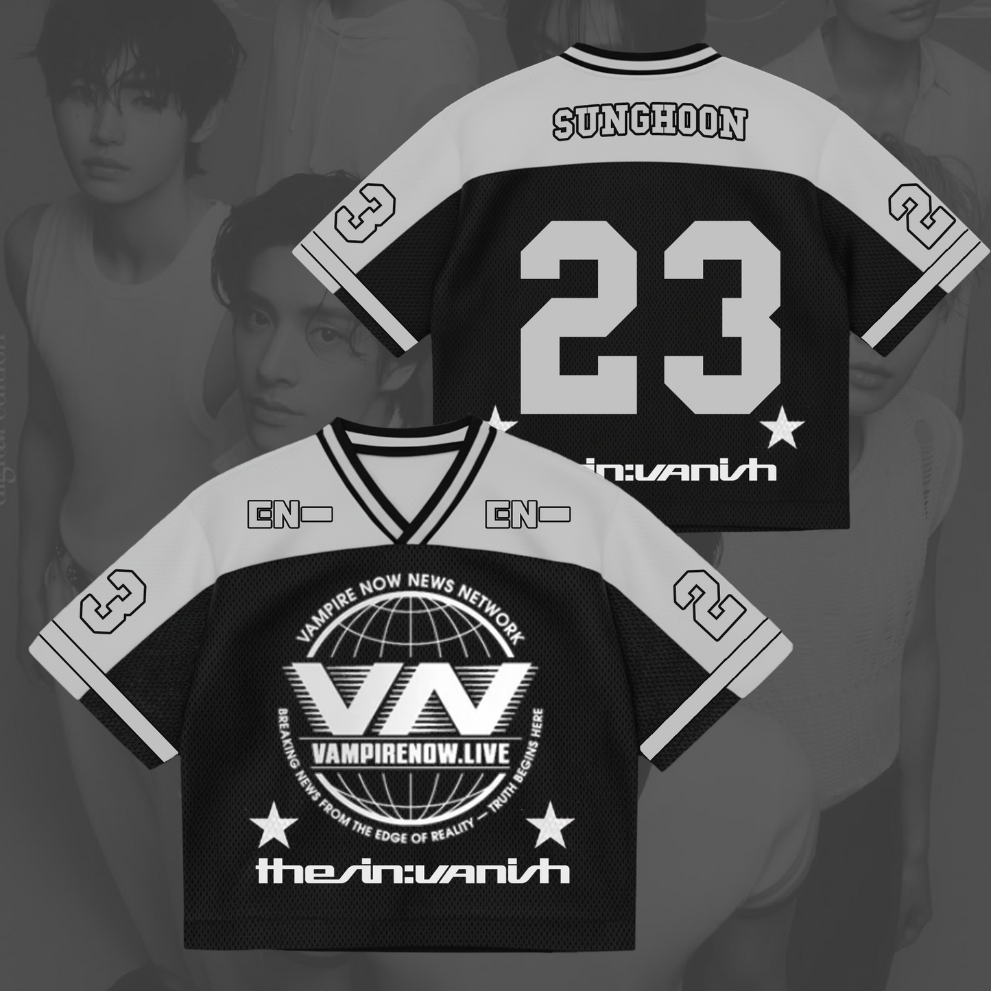 Vampire Now Live Enhypen The Sin Vanish Mixed Mesh Jersey Gift For Fans