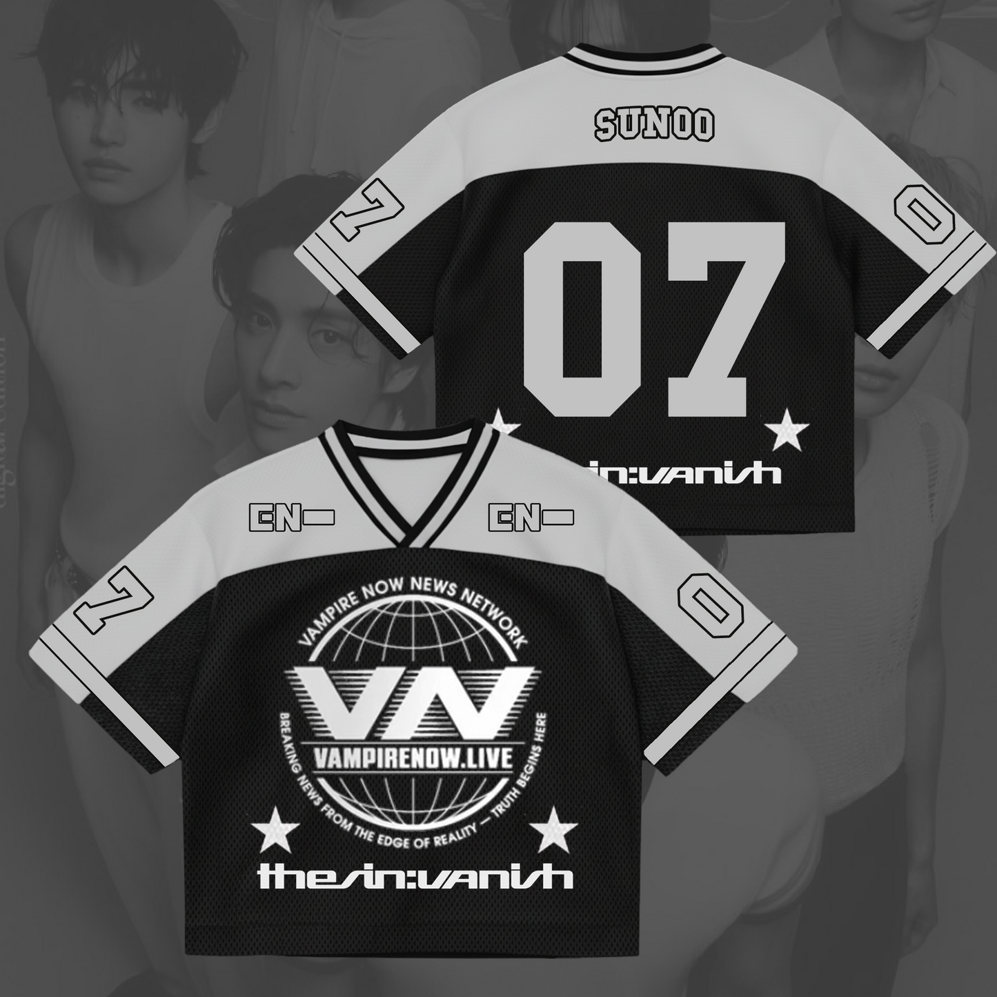 Vampire Now Live Enhypen The Sin Vanish Mixed Mesh Jersey Gift For Fans