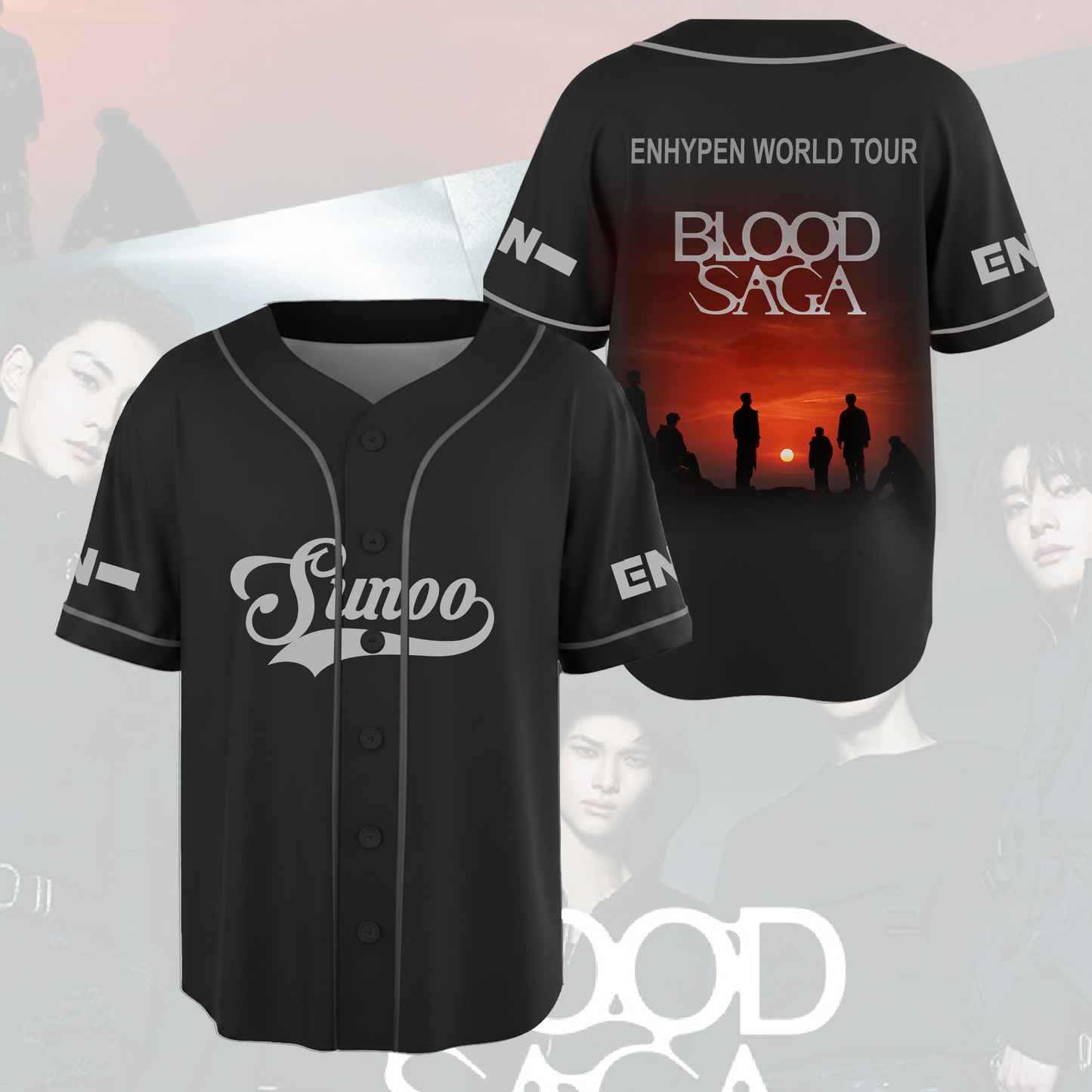 Enhypen Blood Saga World Tour Baseball Jersey Gift For Fans