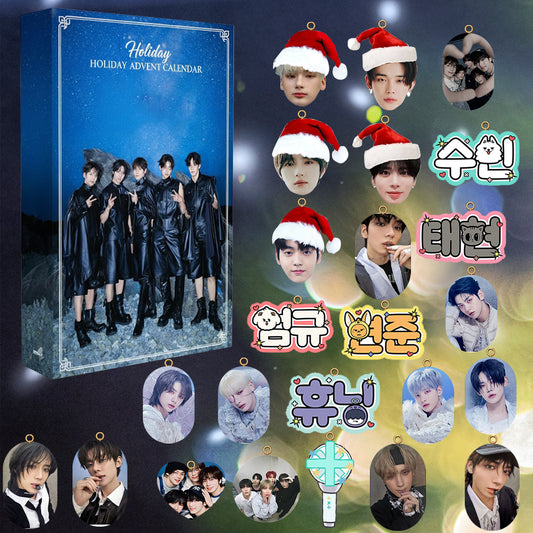 WAVESTEEᵀᴹ TXT Kpop Holiday Christmas Advent Calendar – 24 Days Blind Box Acrylic Gifts