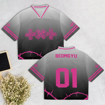 TXT New Album 7th Anniversary Mixed Mesh Jersey, Kpop Fan Baseball Style Shirt, Breathable Streetwear Gift for MOA