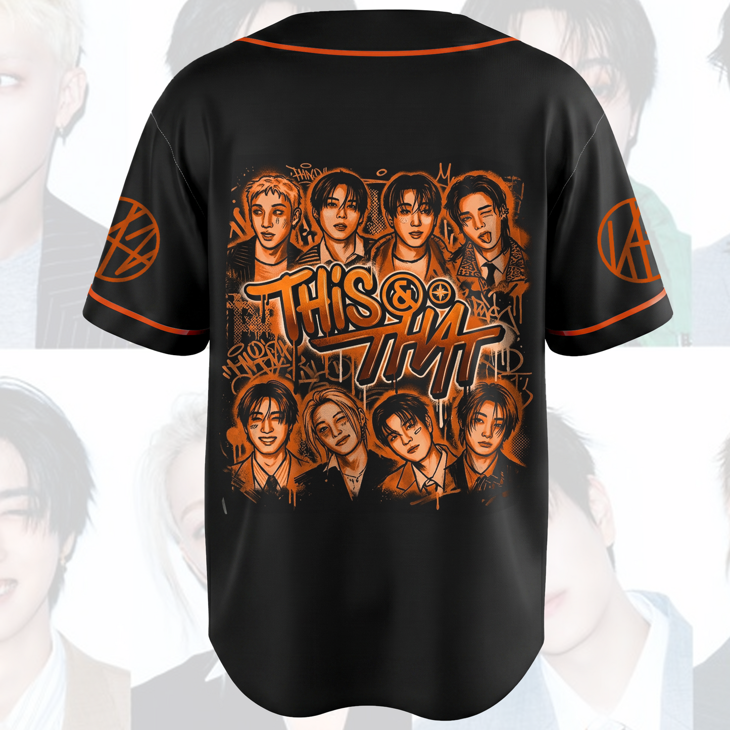 Stray Kids This That Album Baseball Jersey Orange Graffiti Fan Art Streetwear Gifts For Stay