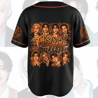 Stray Kids This That Album Baseball Jersey Orange Graffiti Fan Art Streetwear Gifts For Stay