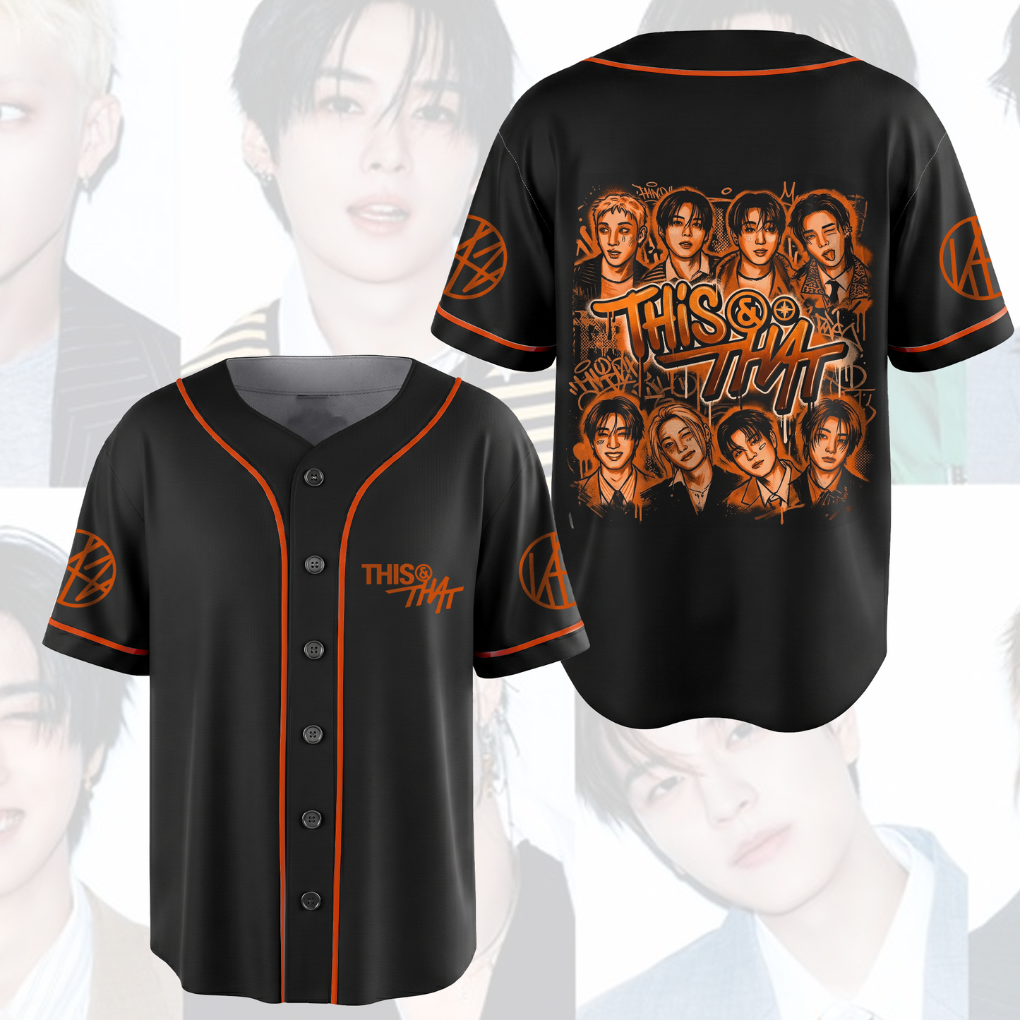 Stray Kids This That Album Baseball Jersey Orange Graffiti Fan Art Streetwear Gifts For Stay