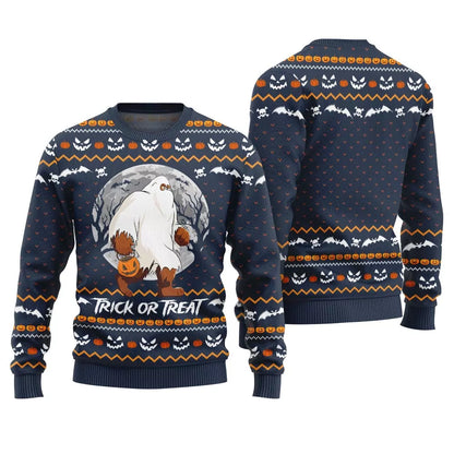 Trick Or Treat Yeti Cute Halloween Ugly Sweater