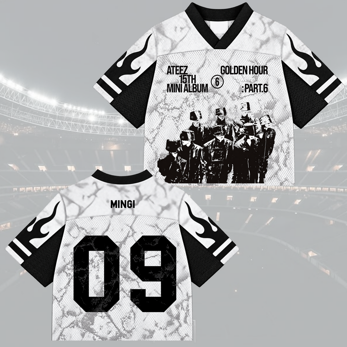 Bold Golden Hour Part 6 ATEEZ  Mix Mesh Jersey For Atiny