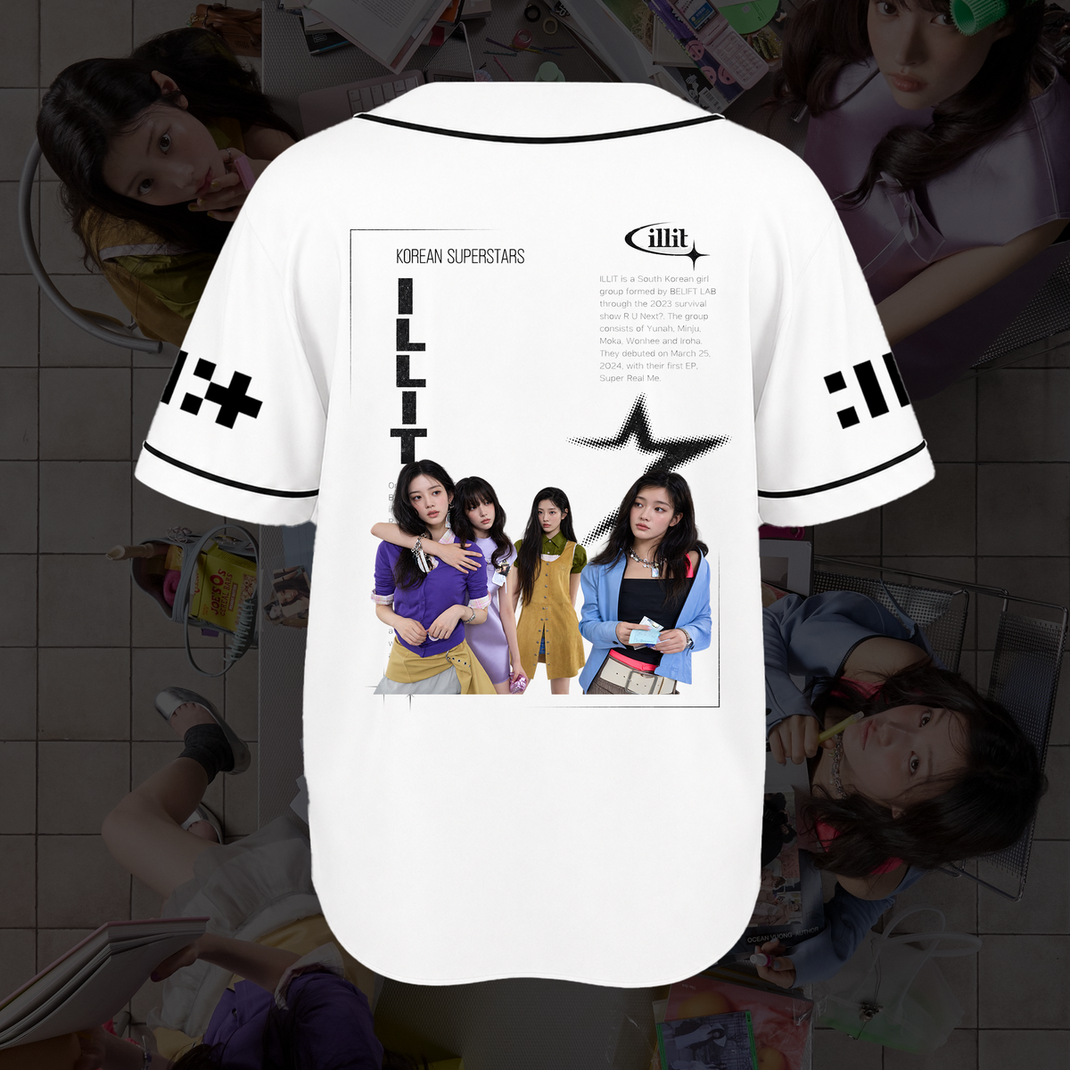 ILLIT I Got Your Back Baseball-Trikot Signatur Retro Merch Geschenk für Fans