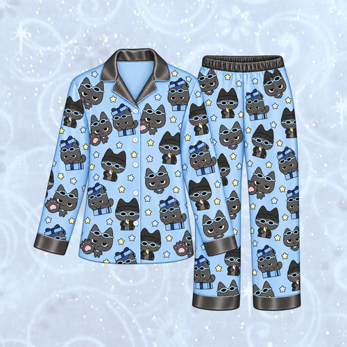 Cute BOYNEXTDOOR Club Taesan Han Tatpung Mascot Pastel Doodle Pajama Set For Onedoor