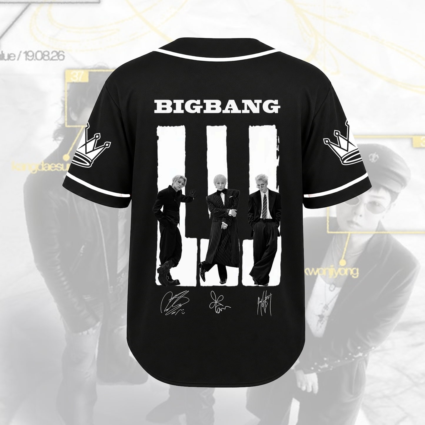 BIGBANG Piano Keys Kpop Streetwear Baseball Jersey Fan Edition