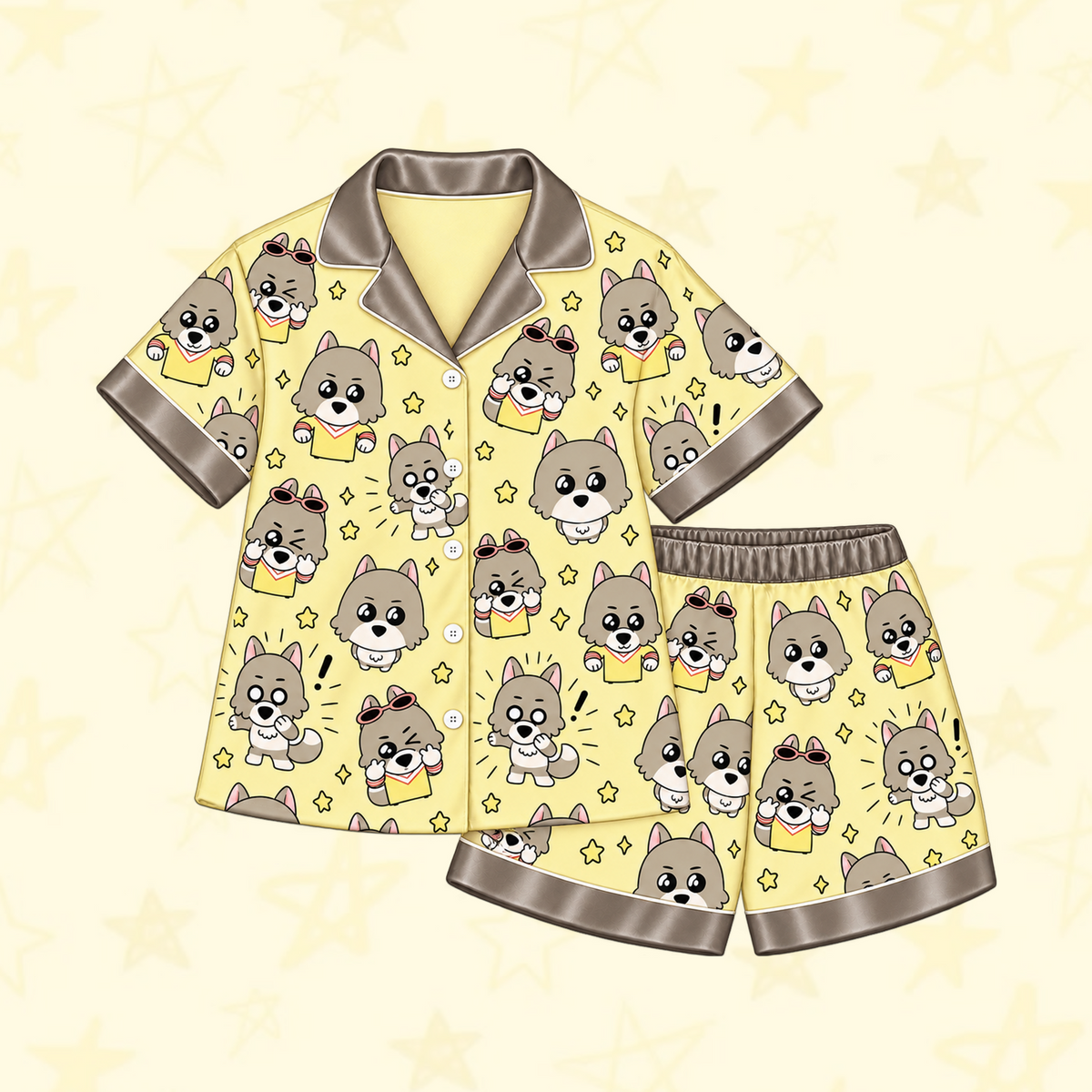 Cute BOYNEXTDOOR Club Jaehyun Myngmyng Mascot Pastel Doodle Pajama Set For Onedoor
