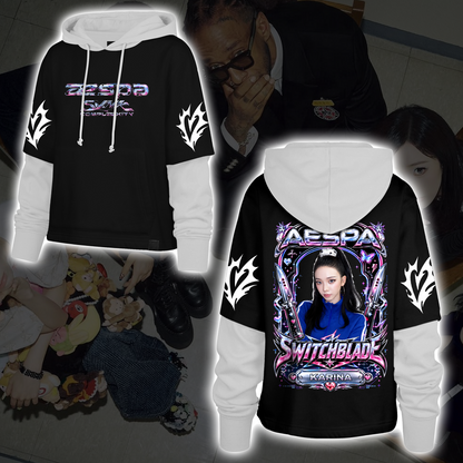 Metallic Aespa SYNK Complexity Tour Fairy Style Shortstop Hoodie Gift For MY