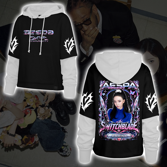 Metallic Aespa SYNK Complexity Tour Fairy Style Shortstop Hoodie Gift For MY