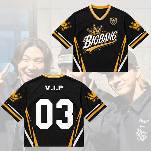 BIGBANG Crown Yellow Mixed Mesh Jersey Cosmos Tour Gift For Fans