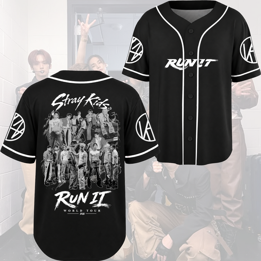 Vintage Stray Kids Rap Tee Style Baseball Jersey Edgy Hardcore Kpop Merch Stay Gifts