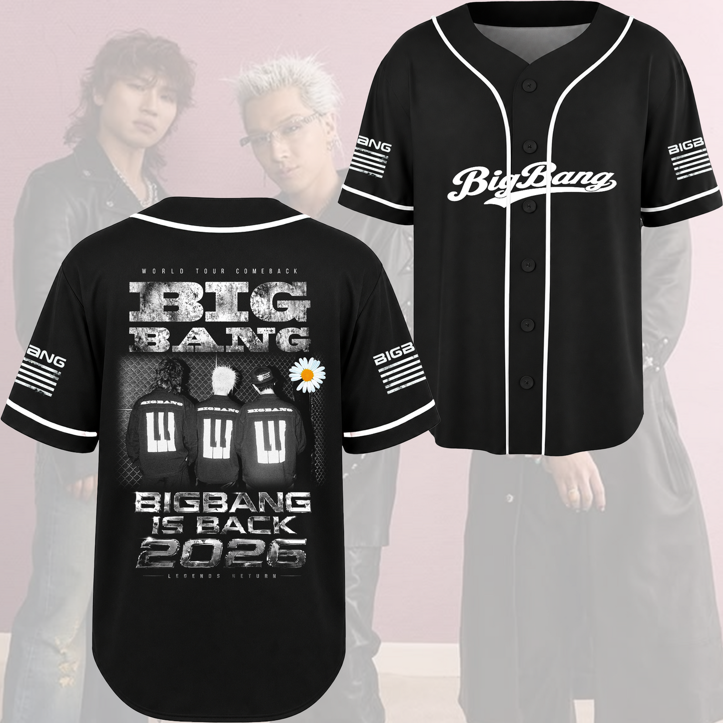 BIGBANG World Tour Comeback Baseball Jersey Retro Concert Outfit Gift For Fans
