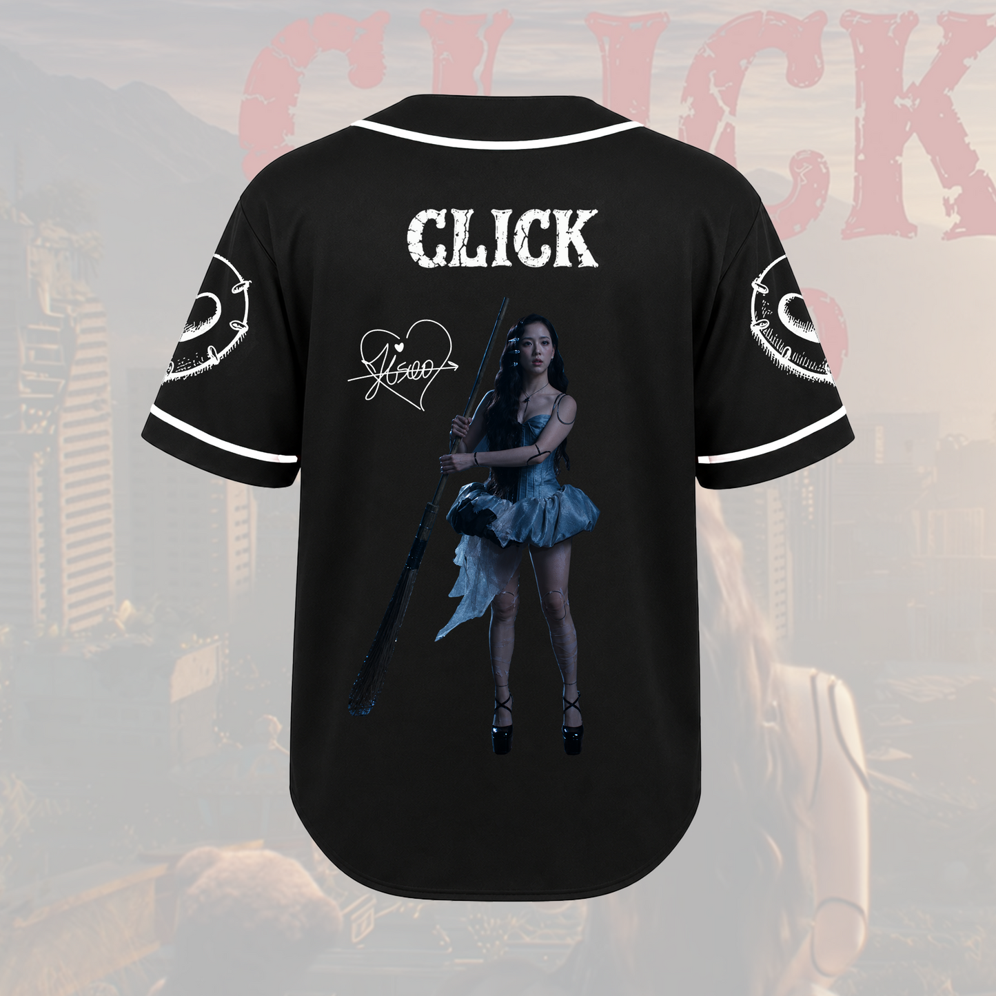 Retro Jisoo Click Solo Purple Baseball Jersey BLACKPINK Concert Outfit