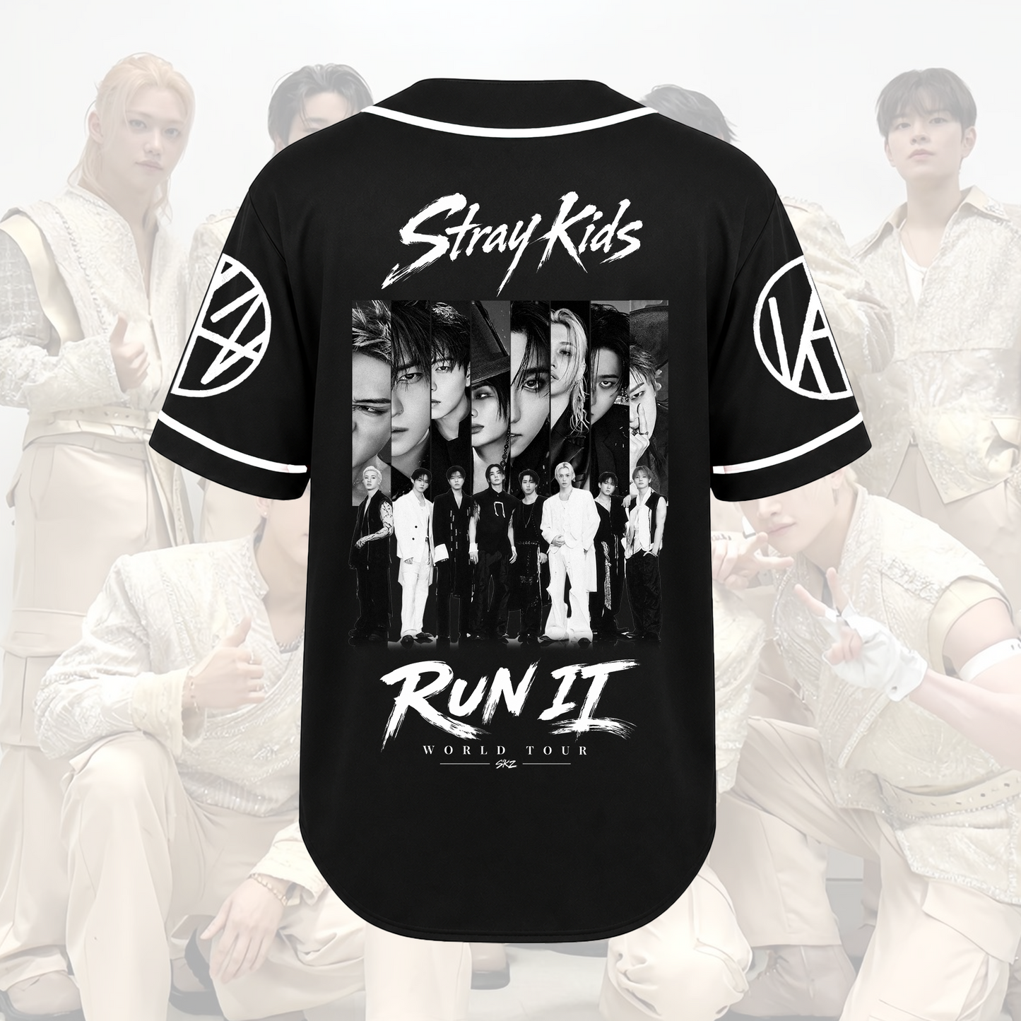 Stray Kids Run It World Tour Baseball Jersey Vintage Rap Tee Style Gift For Fans
