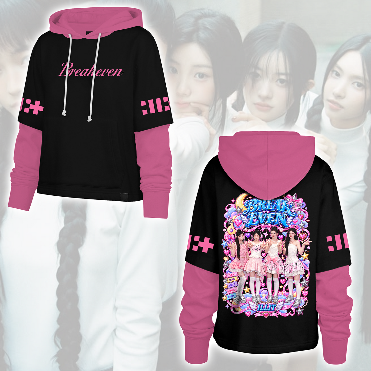 Traumhafter Choom Tour Babymonster Moon Dark Aesthetic Shortstop Kapuzenpullover Halloween-Geschenk für Fans
