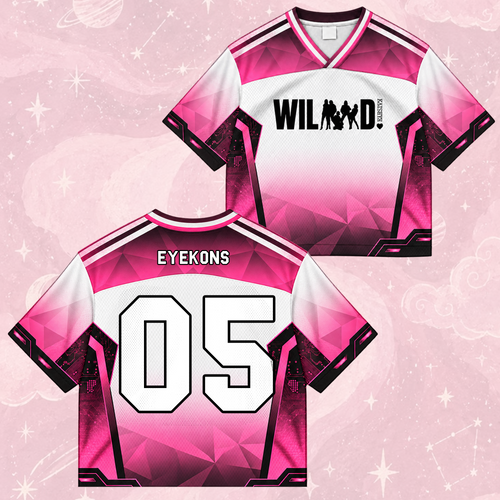 Katseye Mask The Wildworld Tour Merch Wild EP Mixed Mesh Jersey Futuristic Cyberpunk Pink Black Top For EYEKONS Fandom