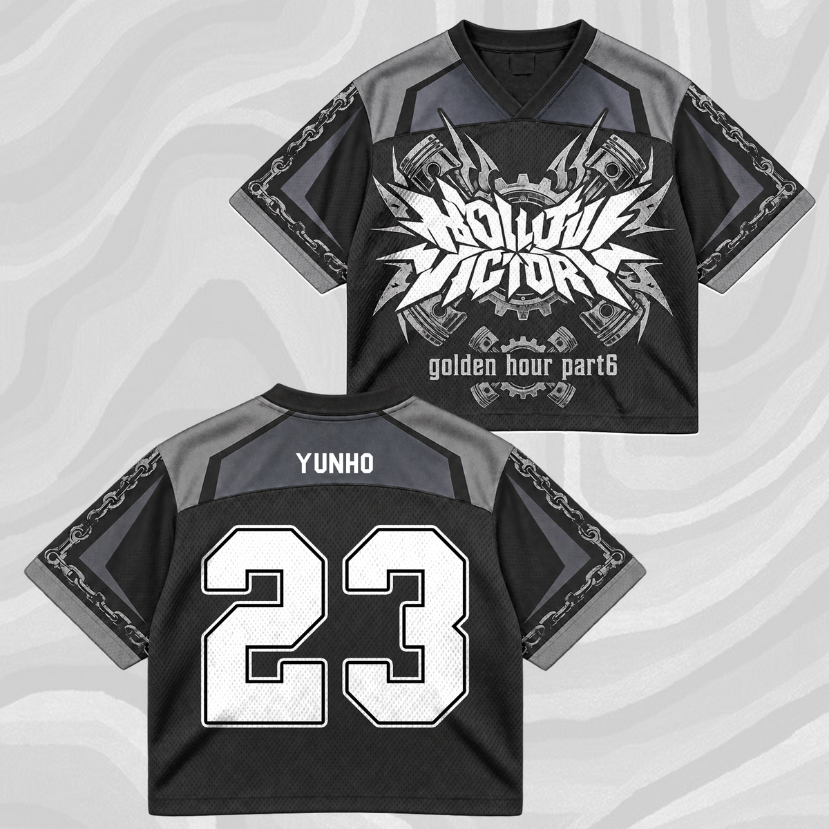 ATEEZ Golden Hour Part 6 Tour Mixed Mesh Jersey Hollow Victory For ATINY Fans