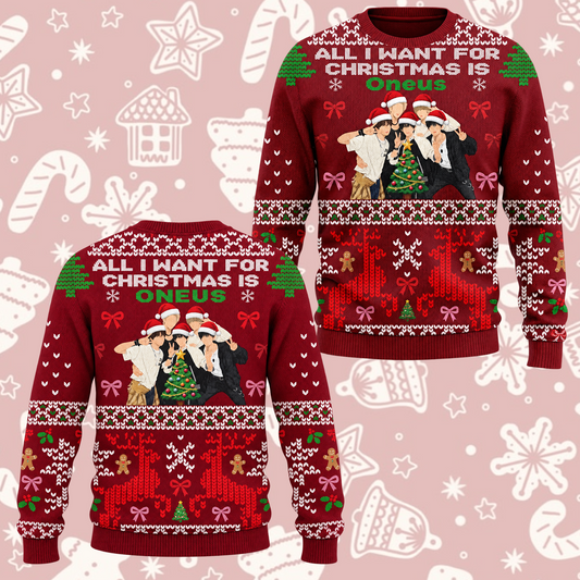 Oneus All I Want For Christmas Is You Ugly Sweater Full Moon Gift For Fans