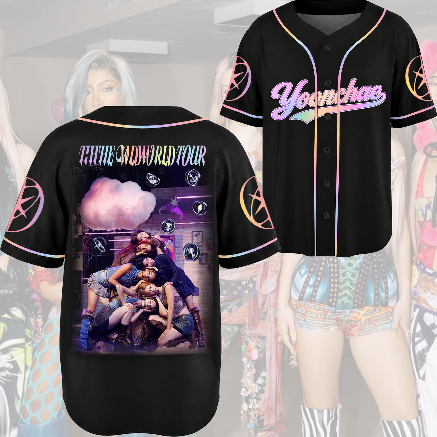 Glow Katseye The Wildworld Tour 2026 Baseball Jersey Fan Edtion