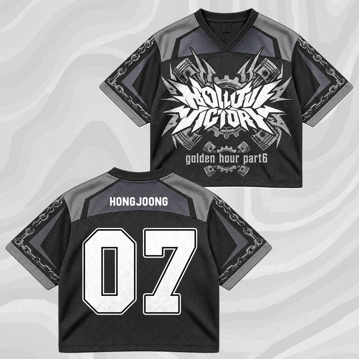 ATEEZ Golden Hour Part 6 Tour Mixed Mesh Jersey Hollow Victory For ATINY Fans