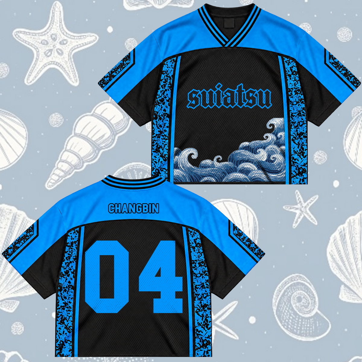 Electric Suiatsu Stray Kids Club Deep Ocean Mixed Mesh Jersey For Stay