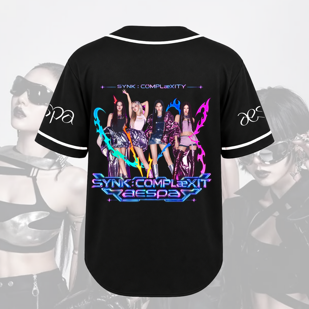 Aespa Synk Complexity Tour Vaporwave  Baseball Jersey Gift For Fans