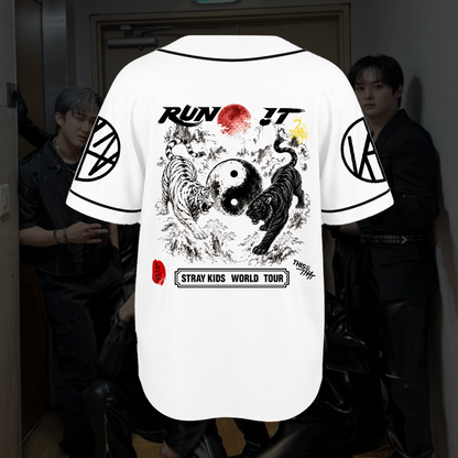 Stray Kids This & That Tiger Yin Yang Baseball Jersey Run It Tour Outfit Gift For Fans