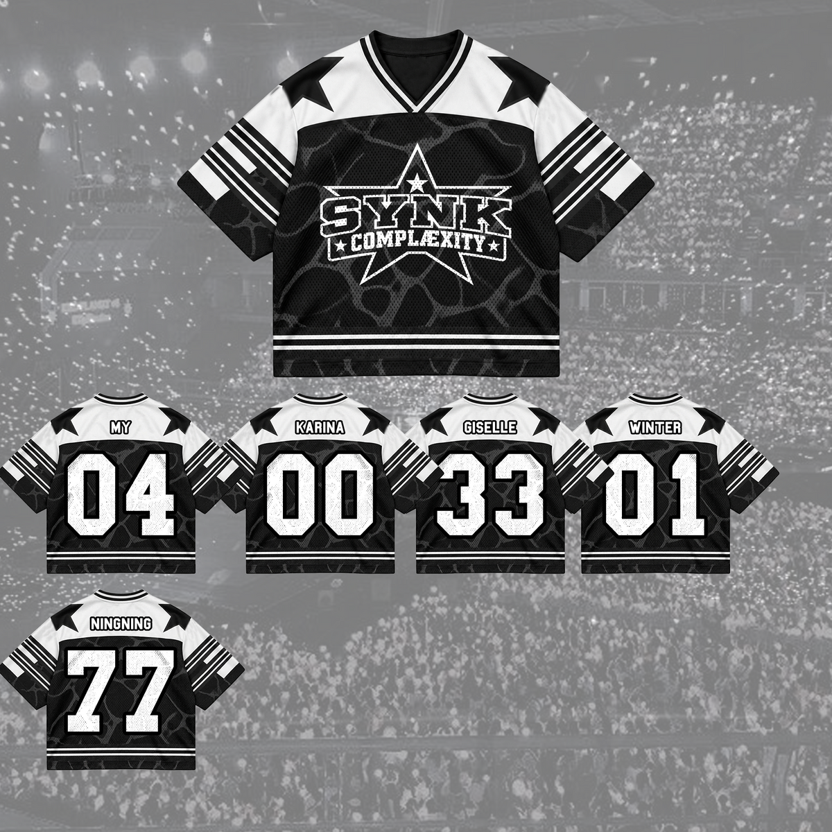 Electric Synk Complexity Space Club All Members Retro Streetwear Mixed Mesh Jersey For MYs