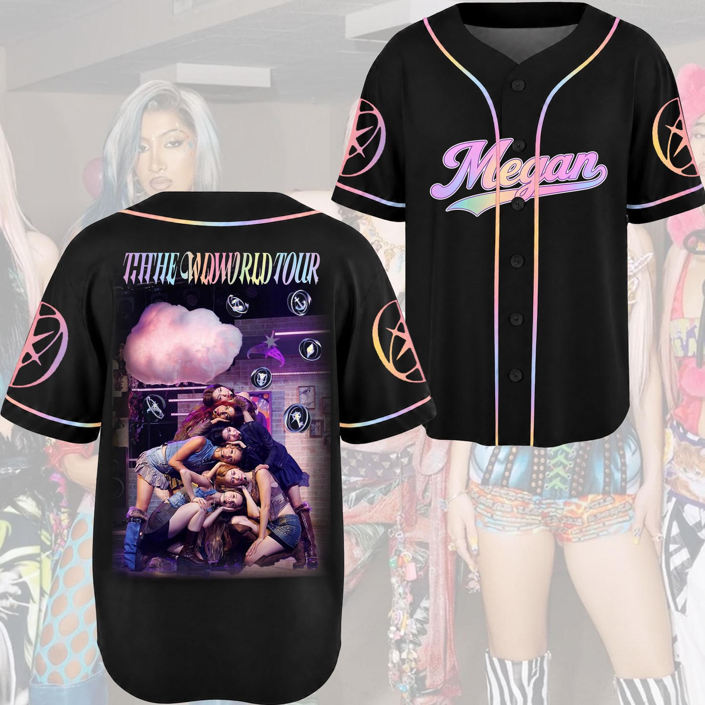 Glow Katseye The Wildworld Tour 2026 Baseball Jersey Fan Edtion