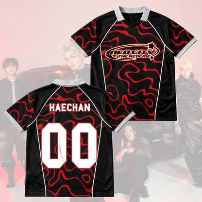NCT 127 The Redline Tour Retro-Baseballshirt mit wellenförmigen Flügeln am Ausschnitt, Geschenk für Fans