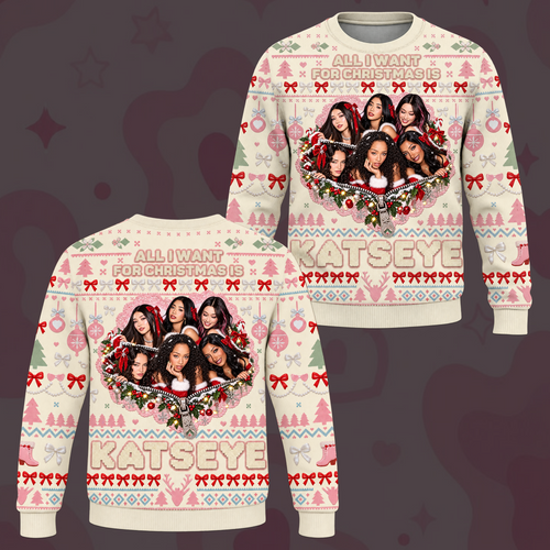 Merry Katseye Ugly Christmas Sweater Fan-Edition