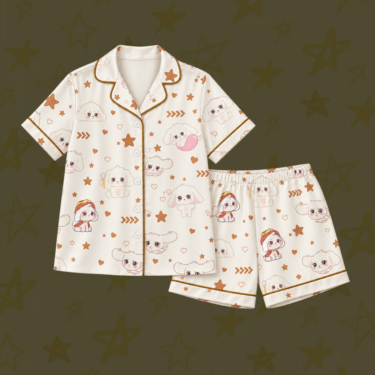 Adorable ATEEZ Club Yunho JONGGGEU Mascot Pastel Coquette Pajama Set For Atiny