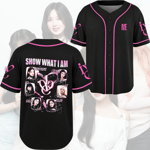 IVE Show What I Am Tour Baseball Jersey Autograph Member Print Edgy Kawaii Gift For Fans