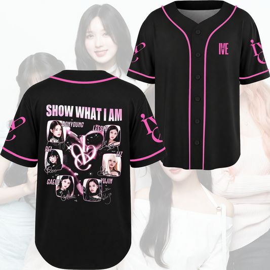 IVE Show What I Am Tour Baseball Jersey Autograph Member Print Edgy Kawaii Gift For Fans