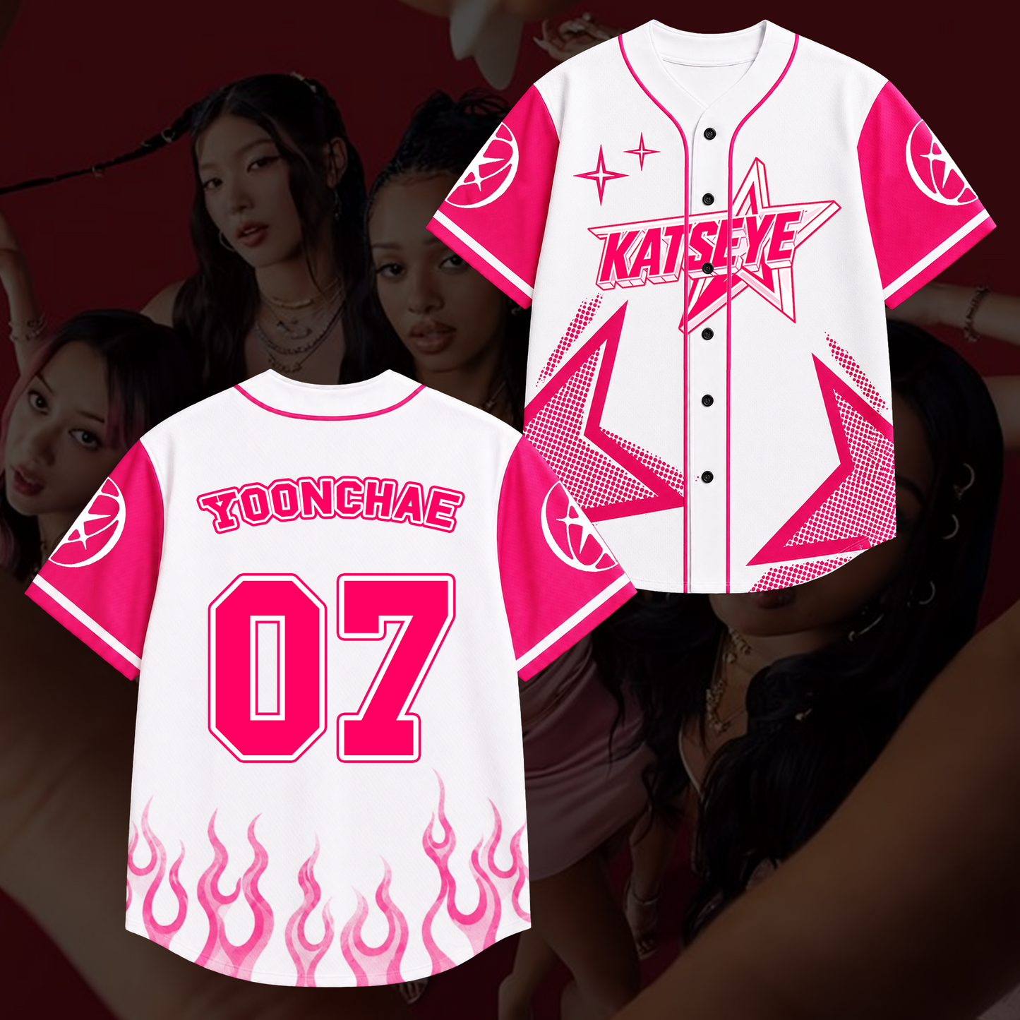 Sporty Pinky KATSEYE Baseball Jersey The Wildworld Tour Outfit Gift For Fans