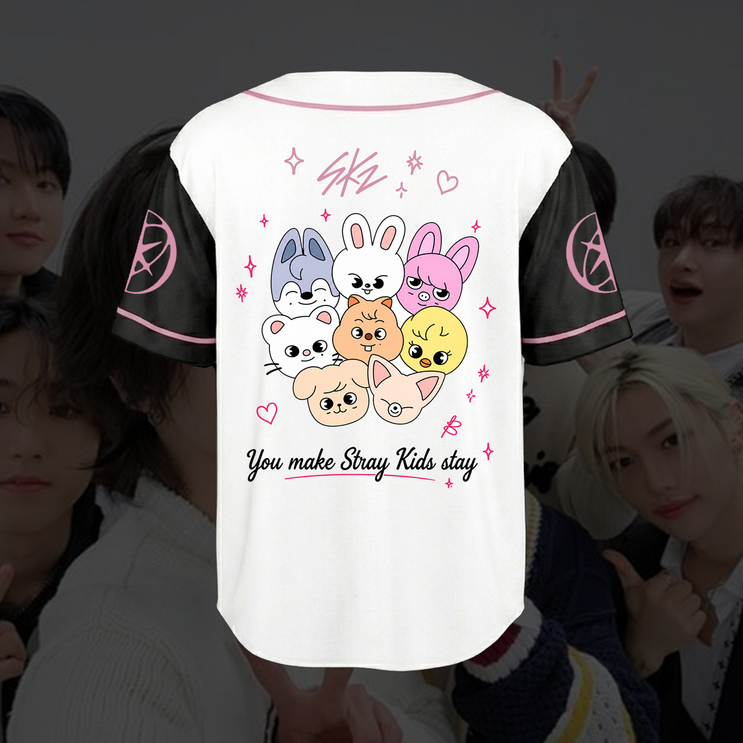 Cute Stray Kids Skzoo Baseball Jersey Run It Merch Gift For Fans