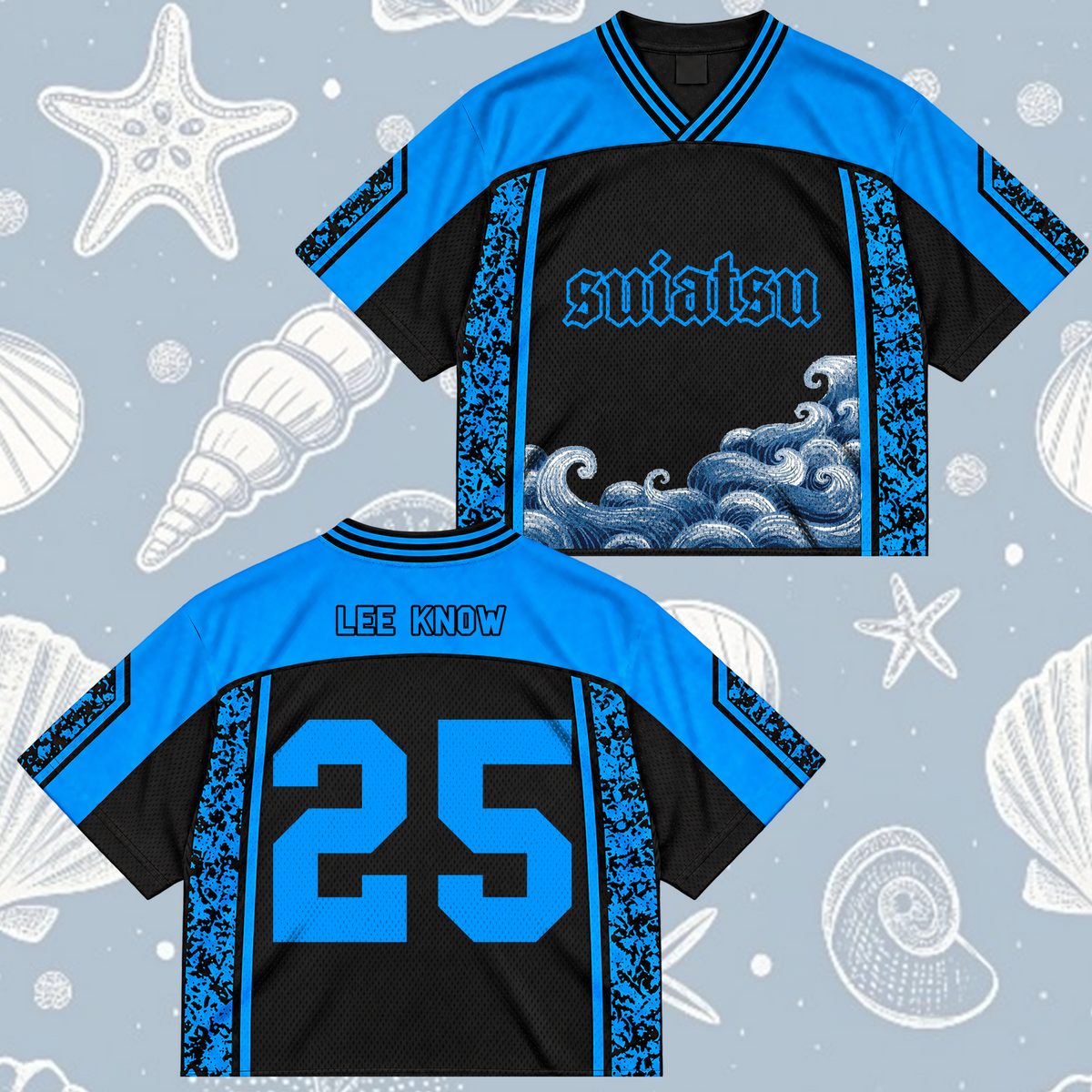 Electric Suiatsu Stray Kids Club Deep Ocean Mixed Mesh Jersey For Stay