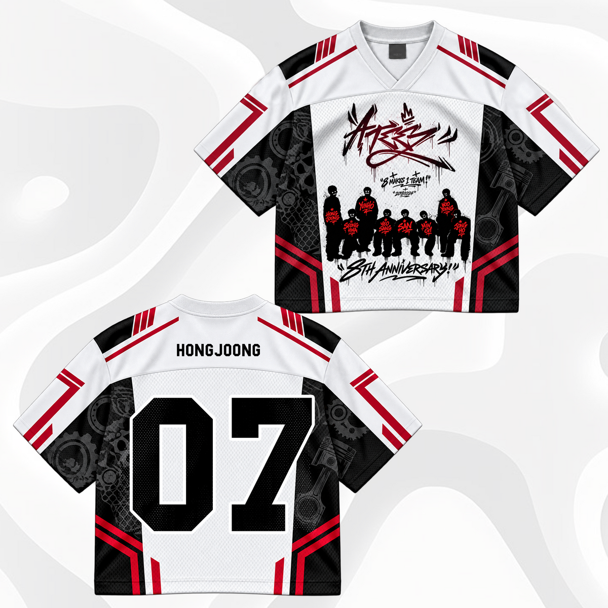 ATEEZ 8th Anniversary Mixed Mesh Jersey Golden Hour ATINY Fans Merch