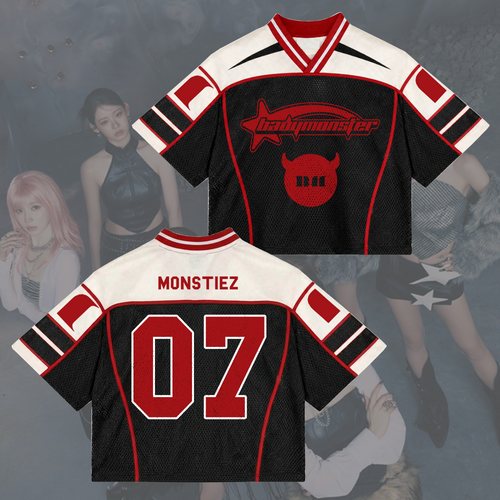 Powerful Choom World Tour Babymonster Sporty  Mixed Mesh Jersey Fanmerch